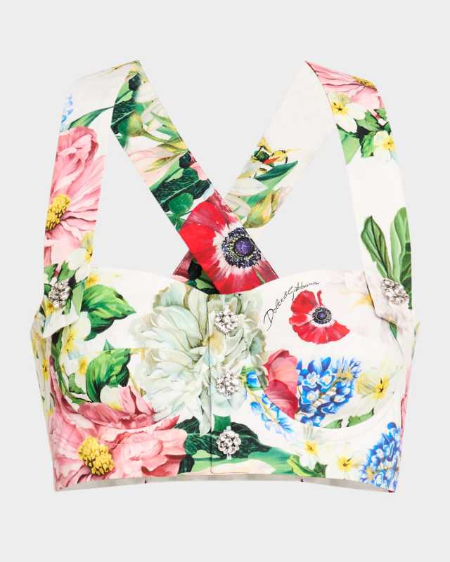 Floral Bustier Crop Top